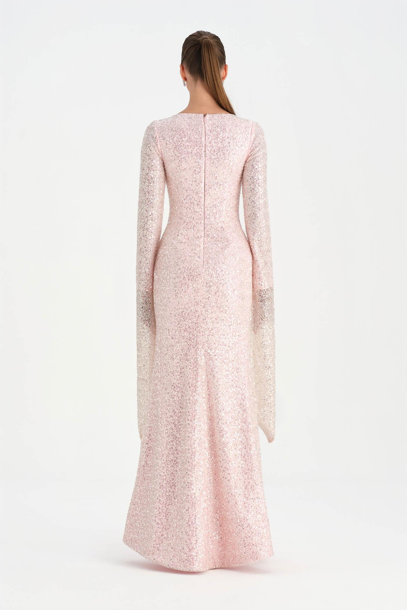 Taşlı Tesettür Abiye Elbise - 26070C