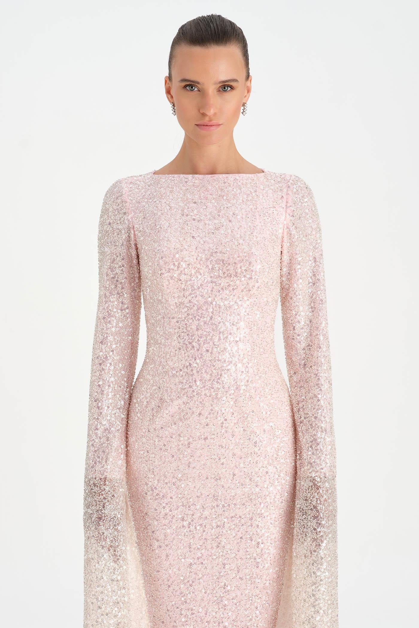 Taşlı Tesettür Abiye Elbise - 26070C