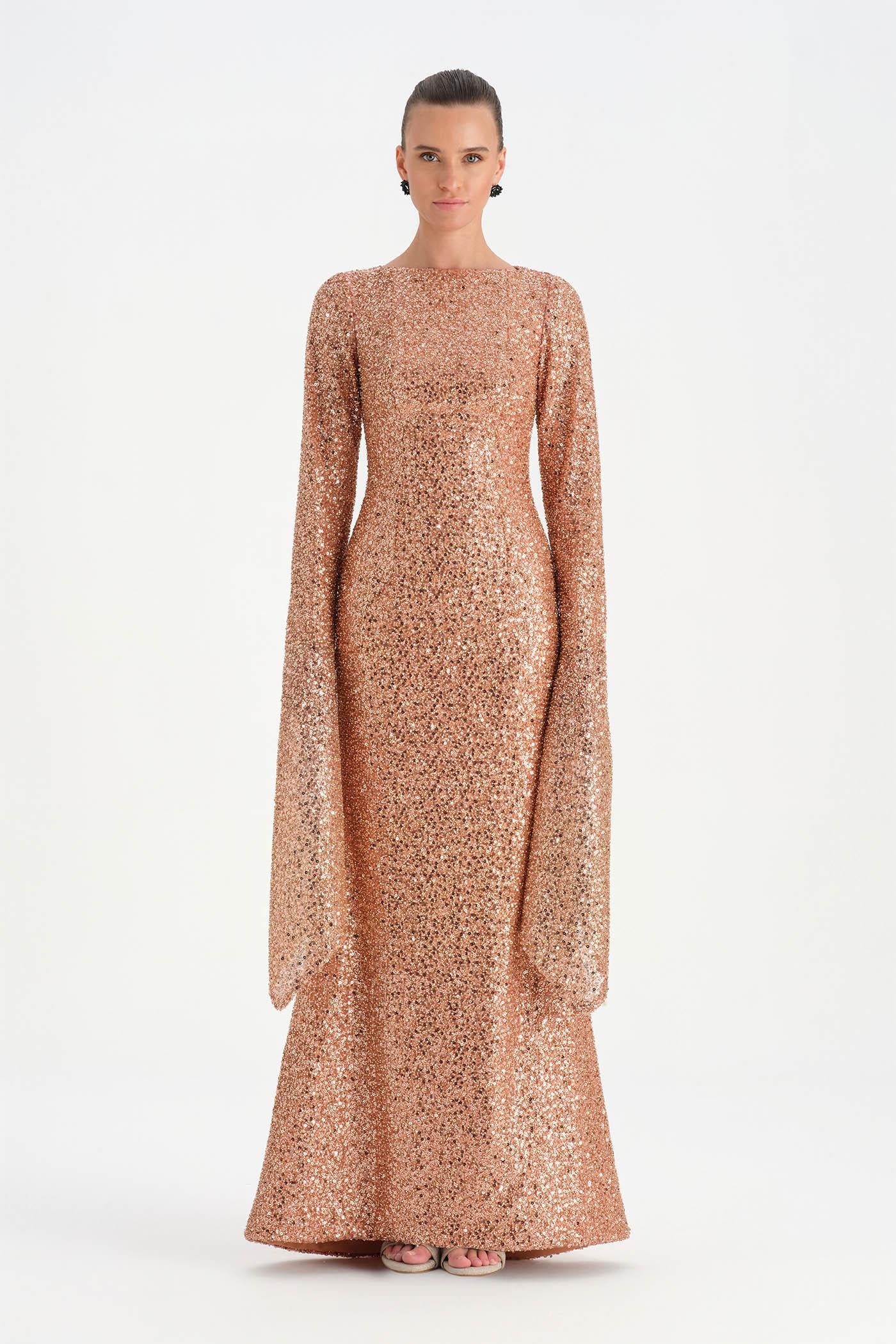 Taşlı Tesettür Abiye Elbise - 26070C