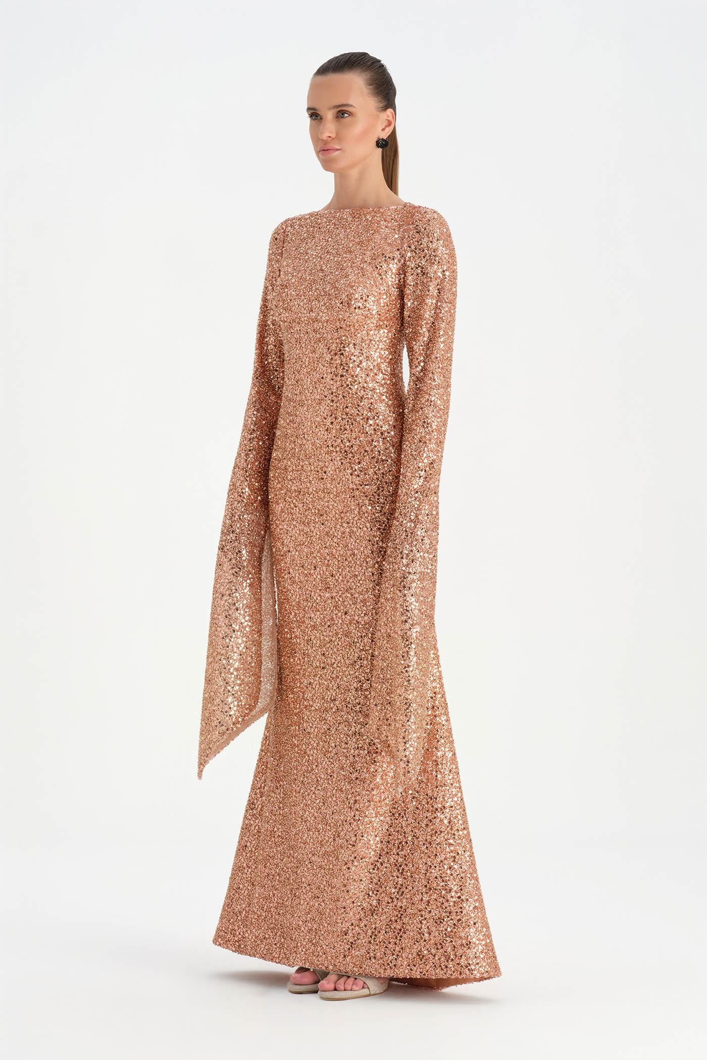 Taşlı Tesettür Abiye Elbise - 26070C