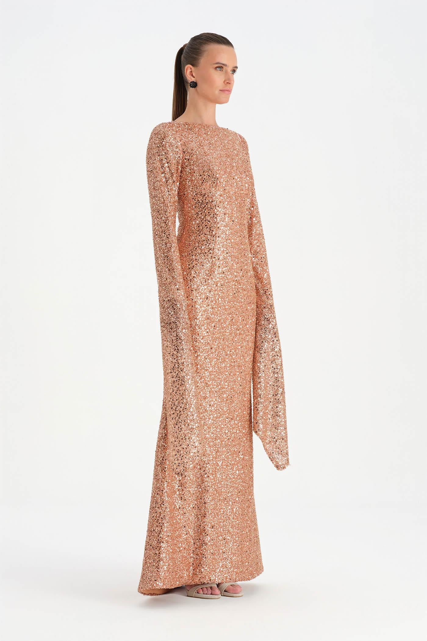 Taşlı Tesettür Abiye Elbise - 26070C