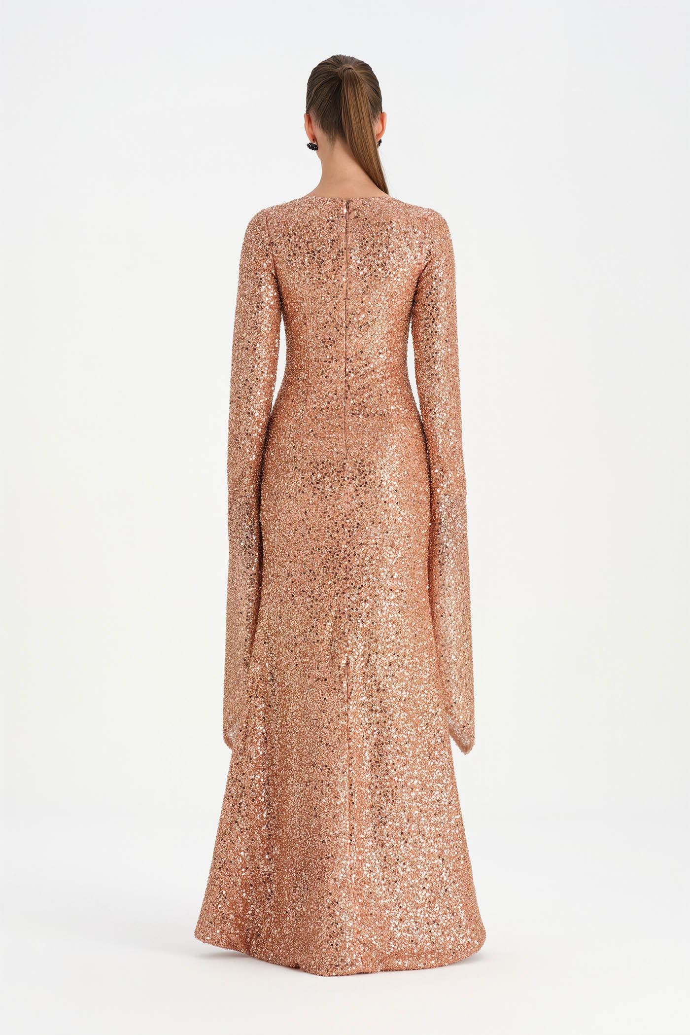 Taşlı Tesettür Abiye Elbise - 26070C