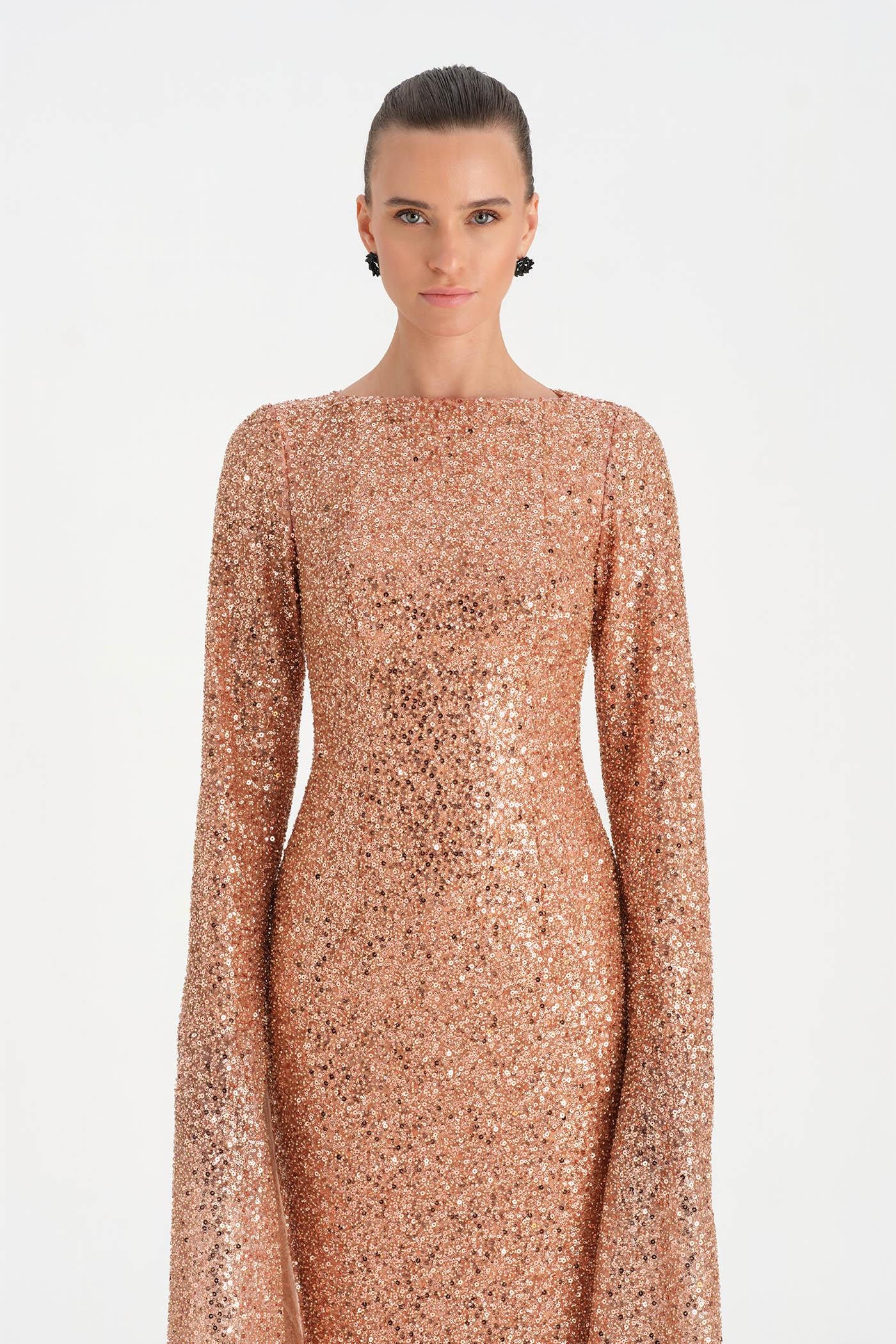 Taşlı Tesettür Abiye Elbise - 26070C