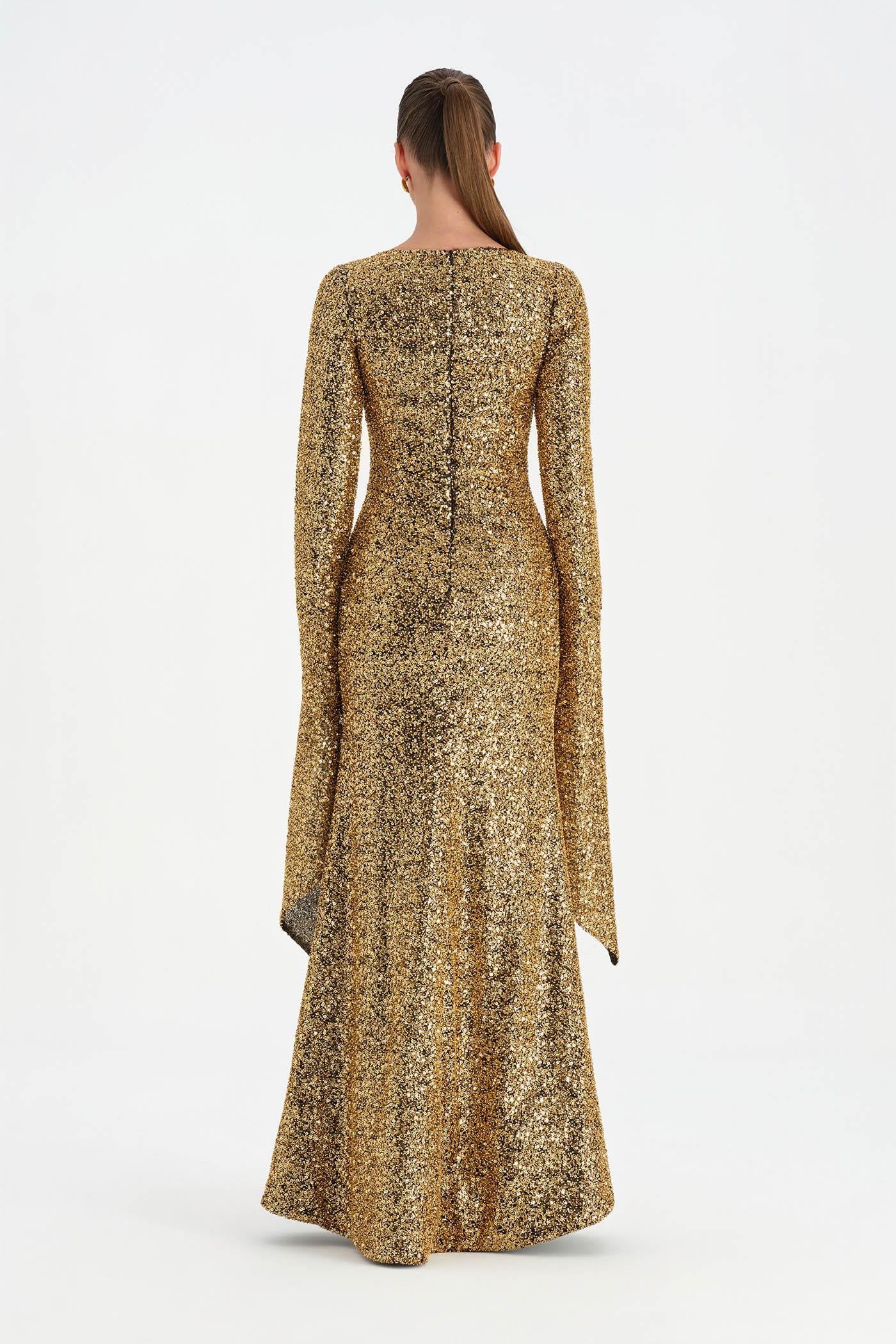 Taşlı Tesettür Abiye Elbise - 26070C