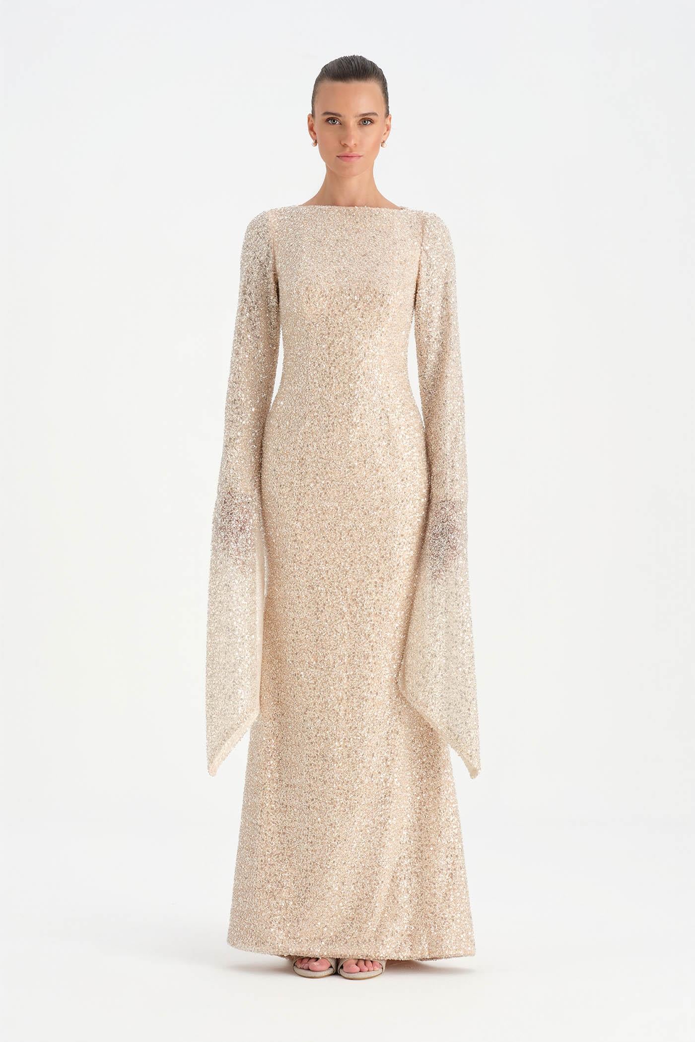 Taşlı Tesettür Abiye Elbise - 26070C