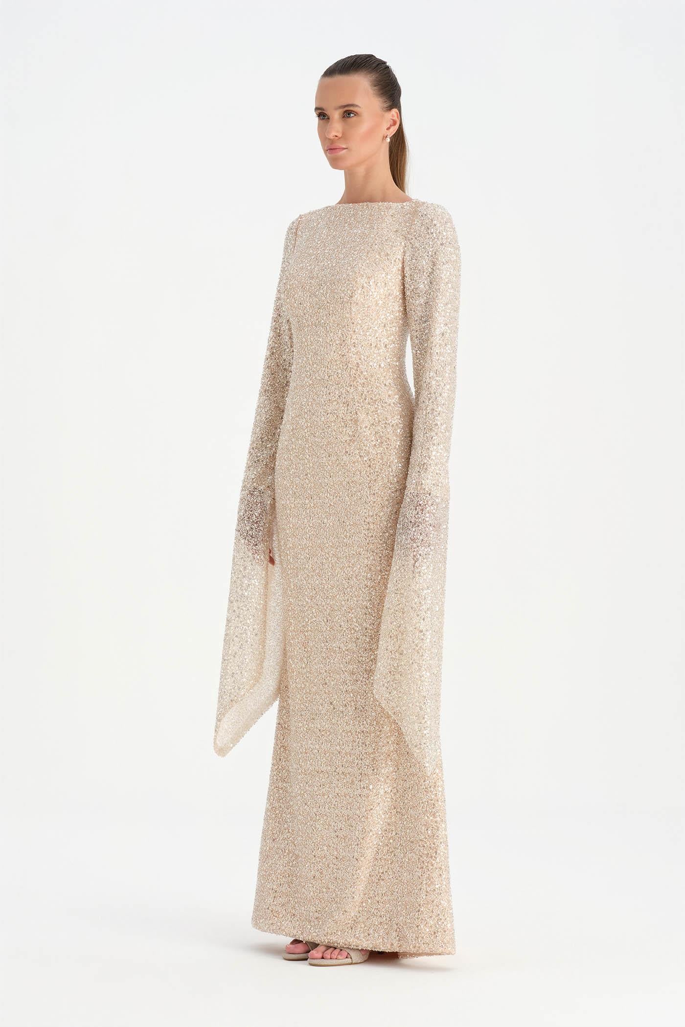 Taşlı Tesettür Abiye Elbise - 26070C