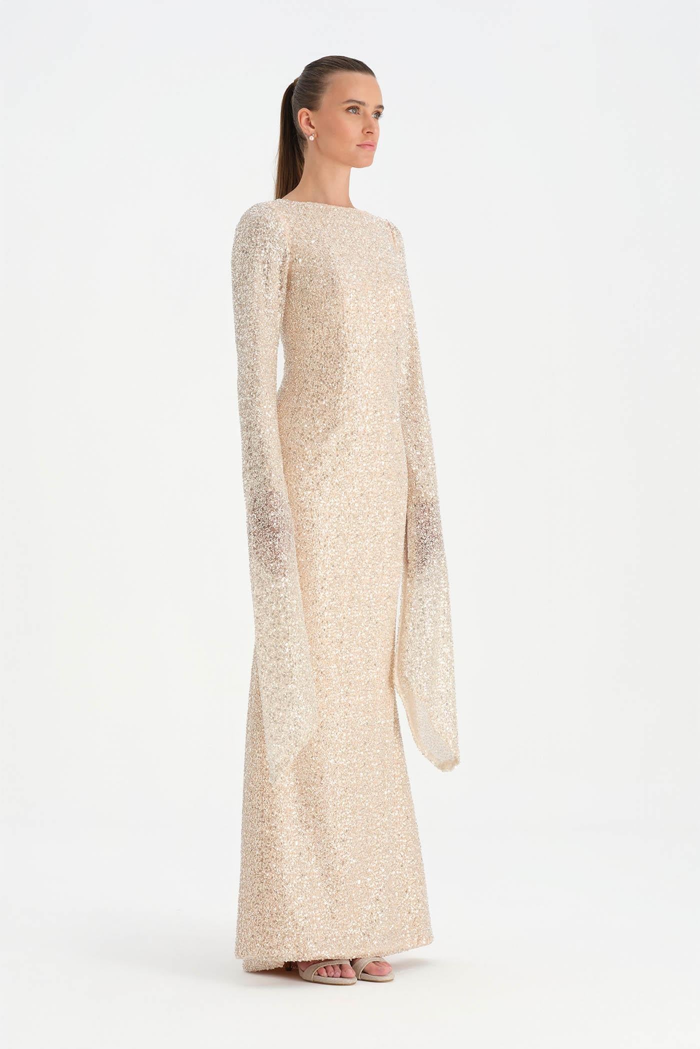 Taşlı Tesettür Abiye Elbise - 26070C