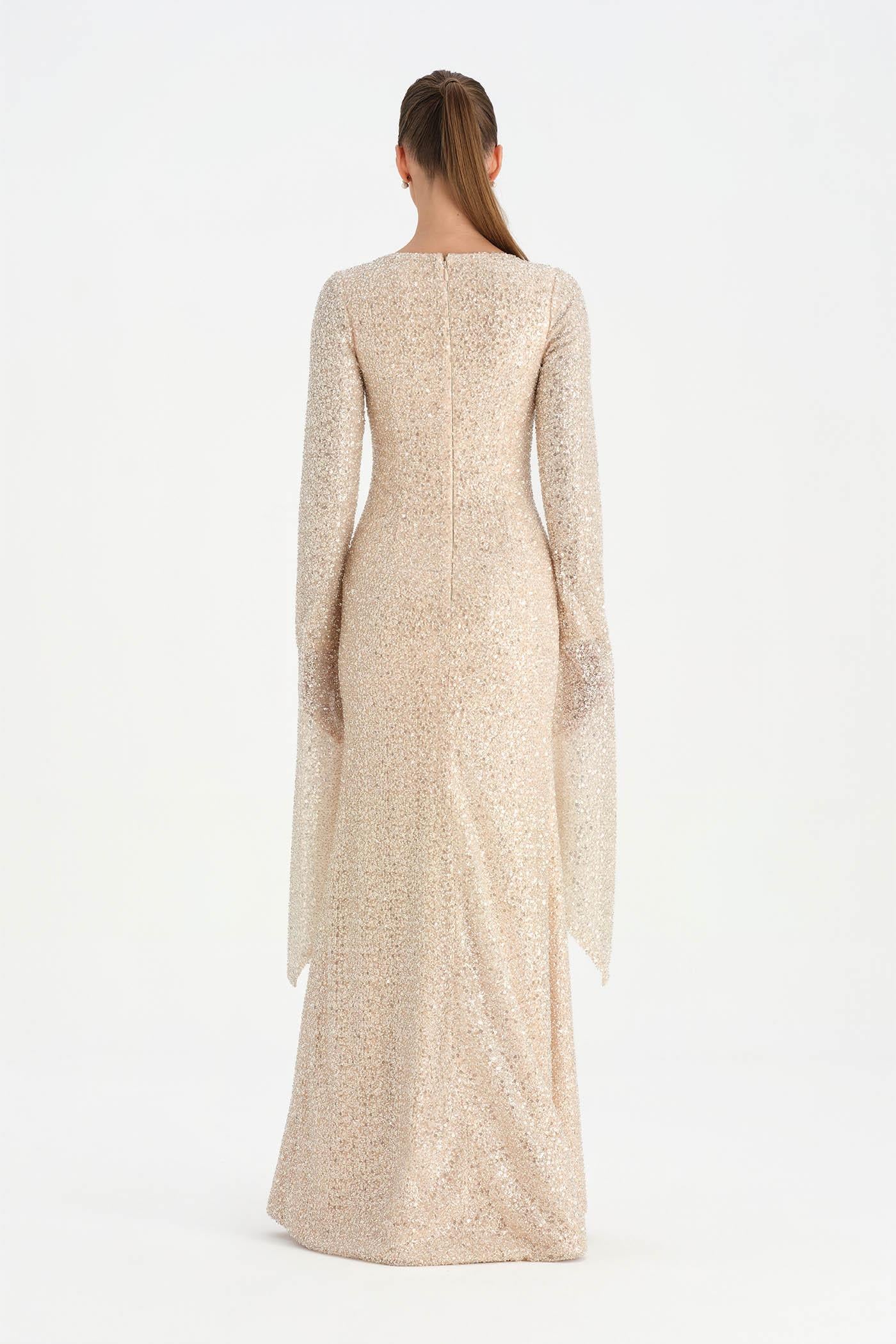 Taşlı Tesettür Abiye Elbise - 26070C