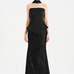 Saten Büstiyerli Taşlı Abiye Takım - 26067C