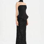 Saten Büstiyerli Taşlı Abiye Takım - 26067C