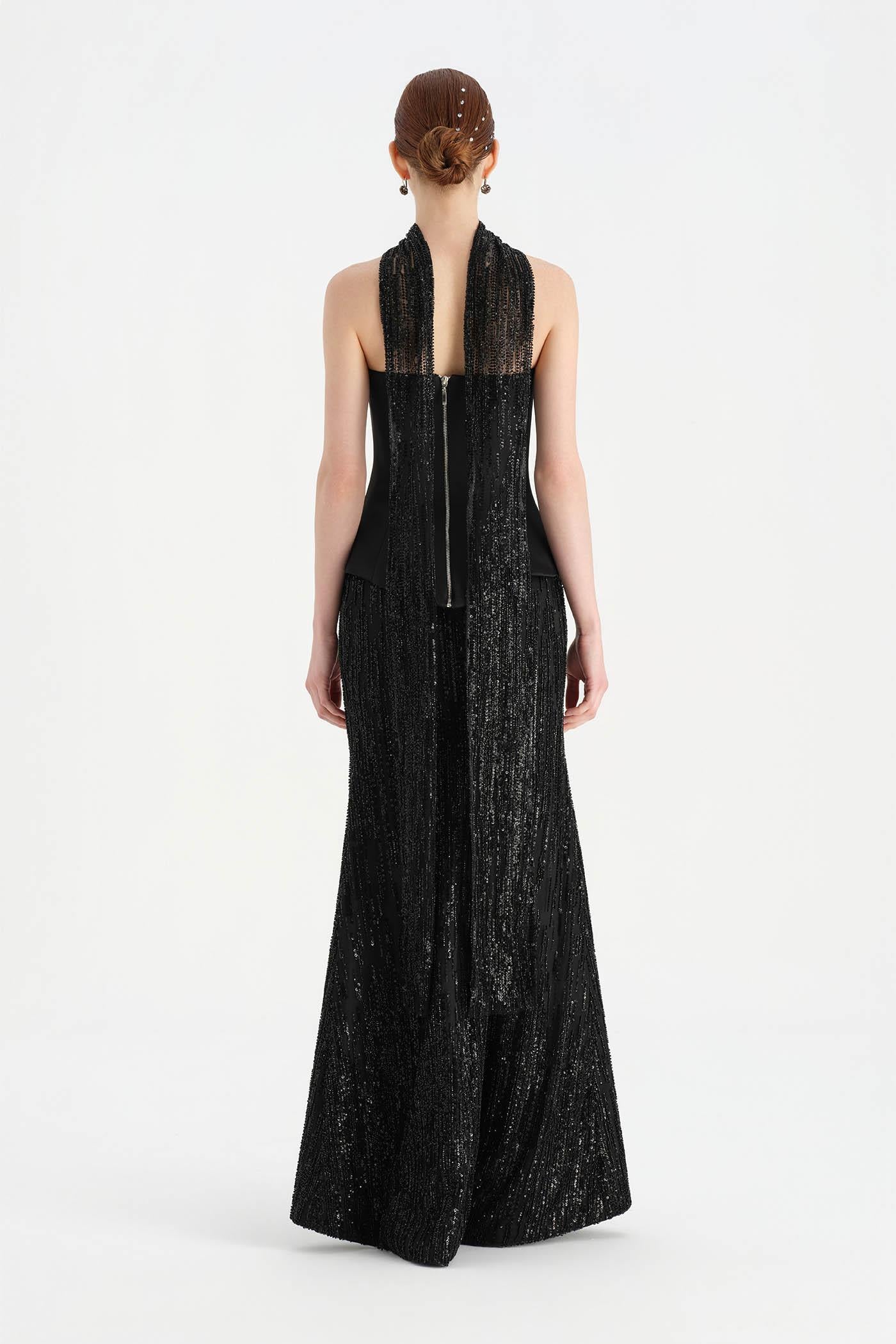 Saten Büstiyerli Taşlı Abiye Takım - 26067C