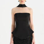 Saten Büstiyerli Taşlı Abiye Takım - 26067C