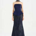 Saten Büstiyerli Taşlı Abiye Takım - 26067C