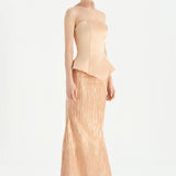 Saten Büstiyerli Taşlı Abiye Takım - 26067C