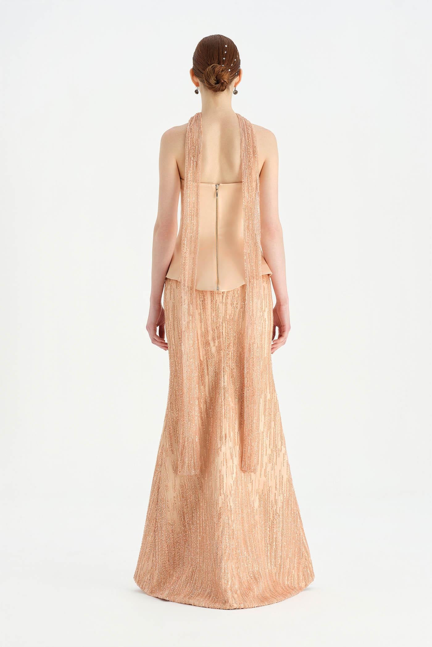 Saten Büstiyerli Taşlı Abiye Takım - 26067C