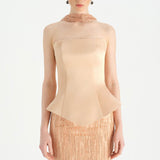 Saten Büstiyerli Taşlı Abiye Takım - 26067C