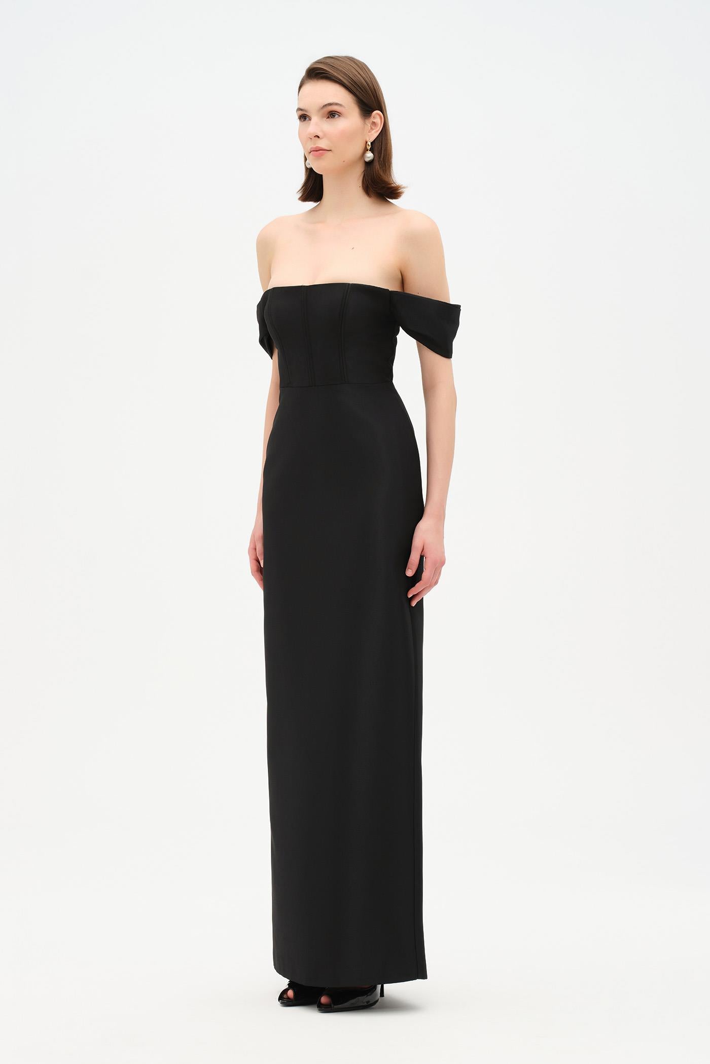 Strapless Off-the-Shoulder Evening Gown - 26054C