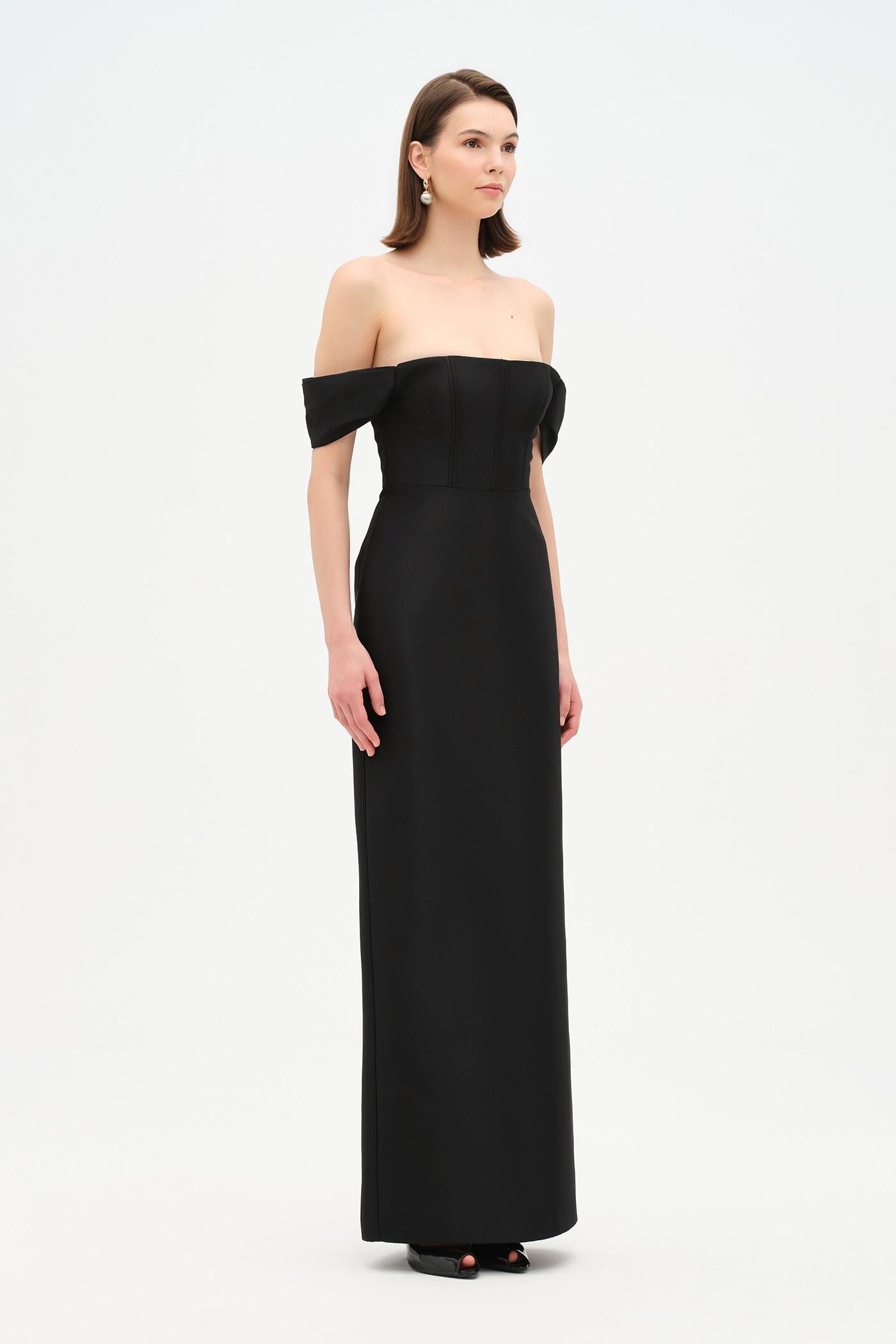 Strapless Off-the-Shoulder Evening Gown - 26054C