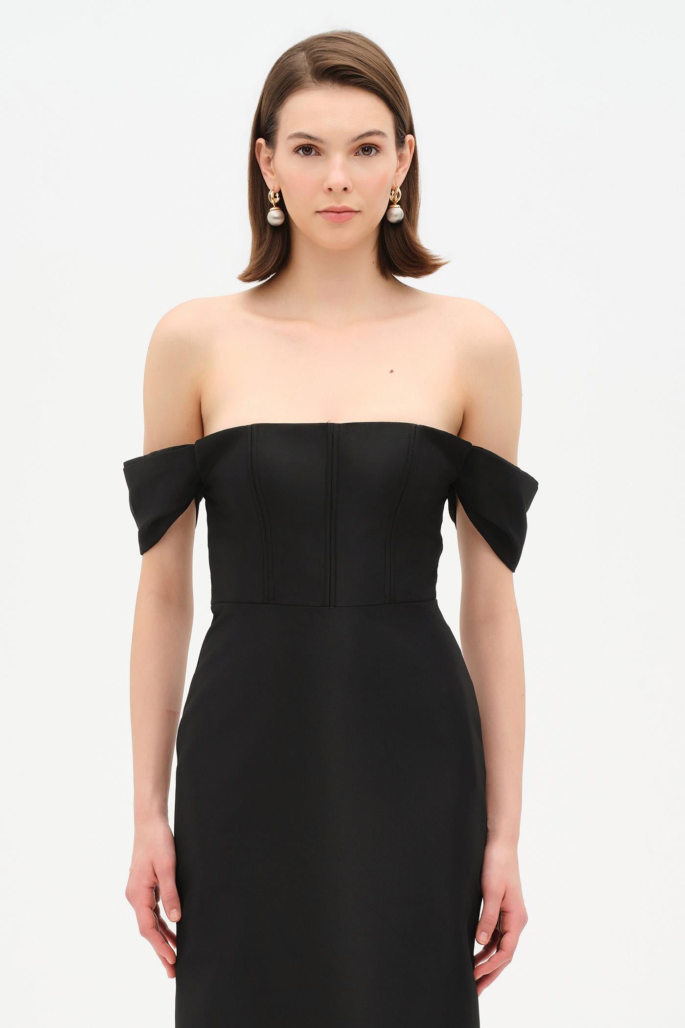 Strapless Off-the-Shoulder Evening Gown - 26054C