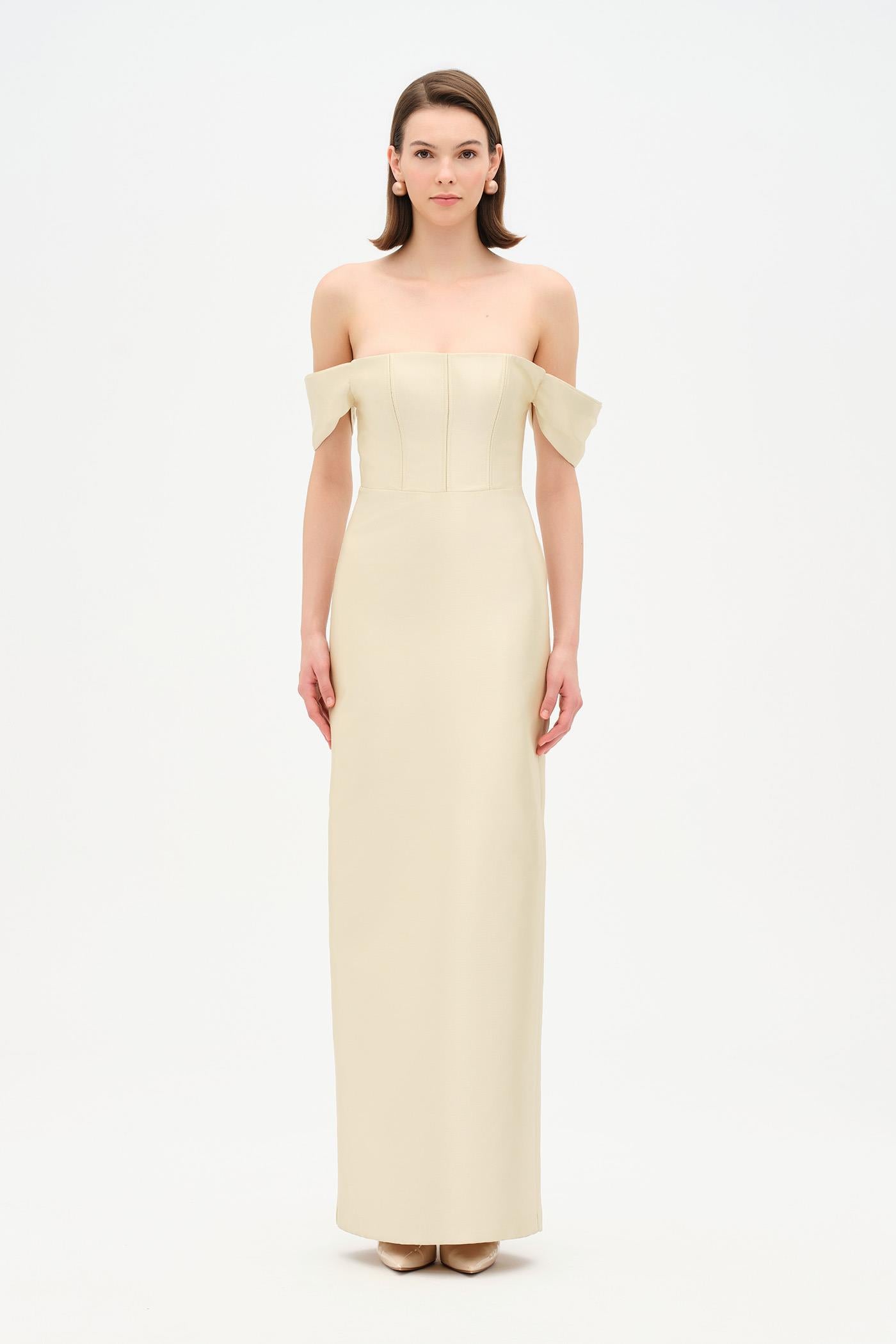 Strapless Off-the-Shoulder Evening Gown - 26054C