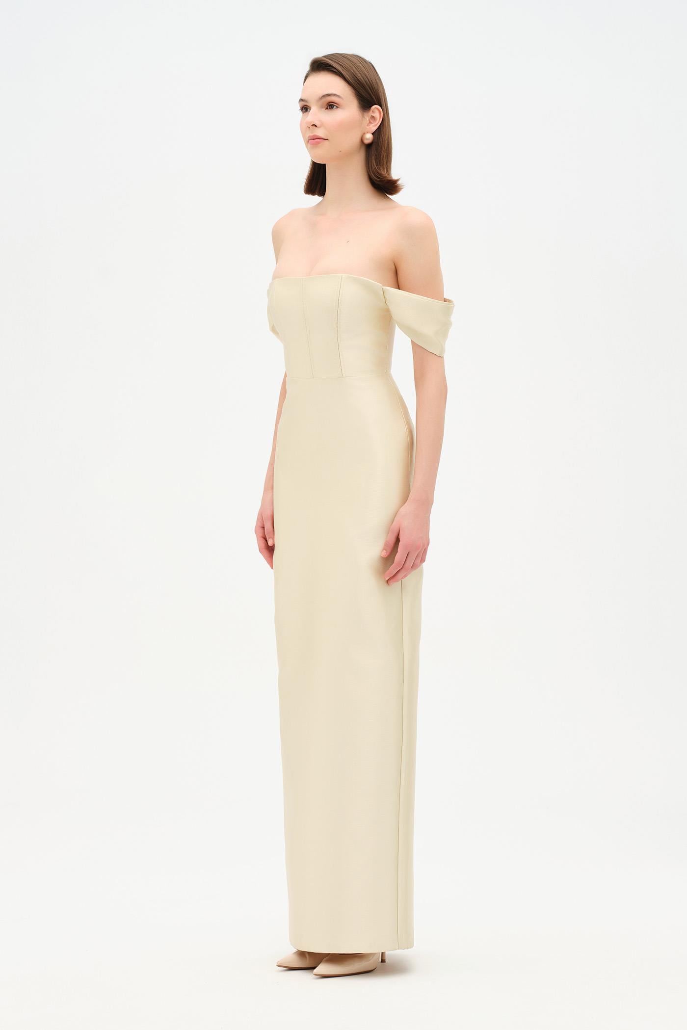 Strapless Off-the-Shoulder Evening Gown - 26054C