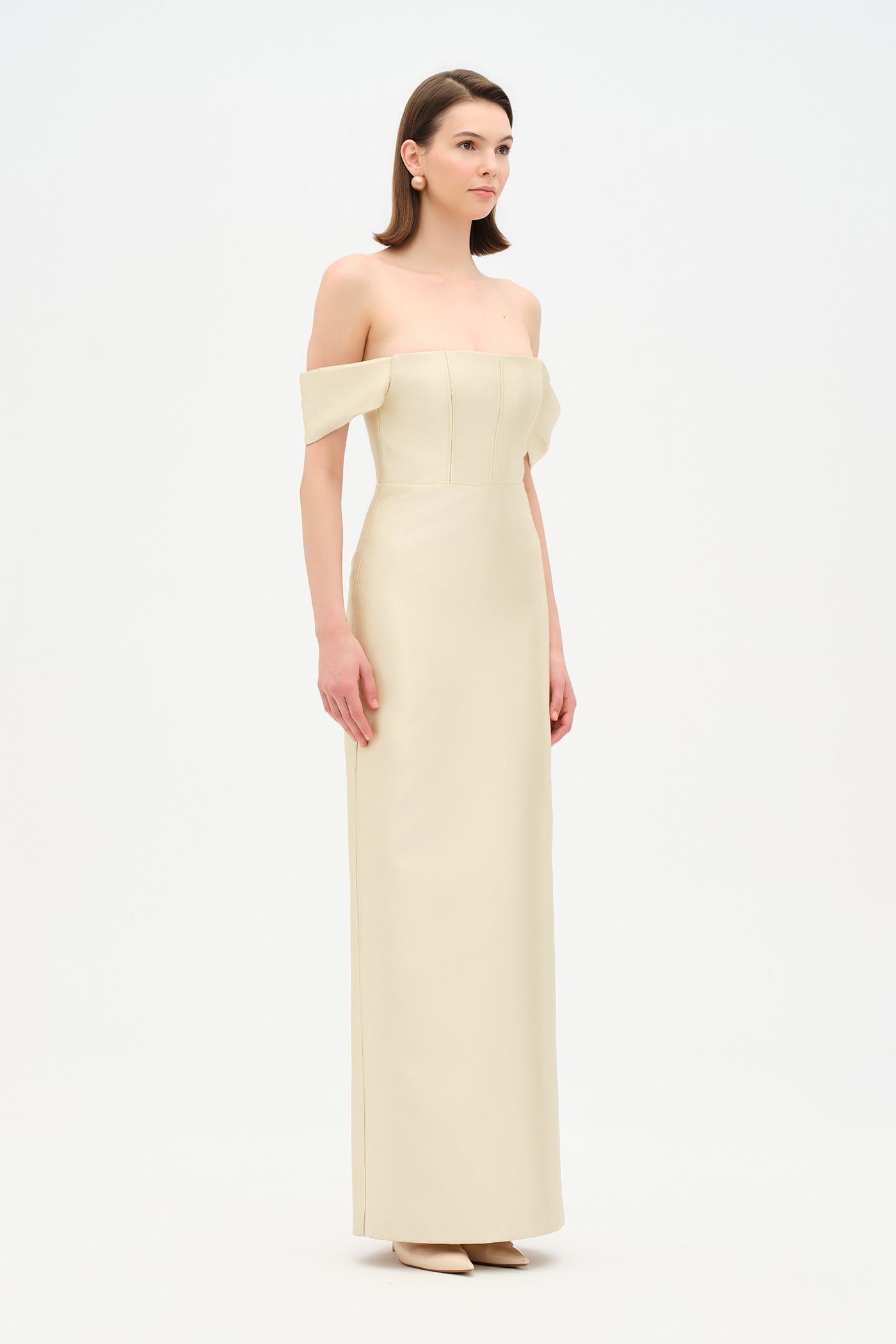 Strapless Off-the-Shoulder Evening Gown - 26054C