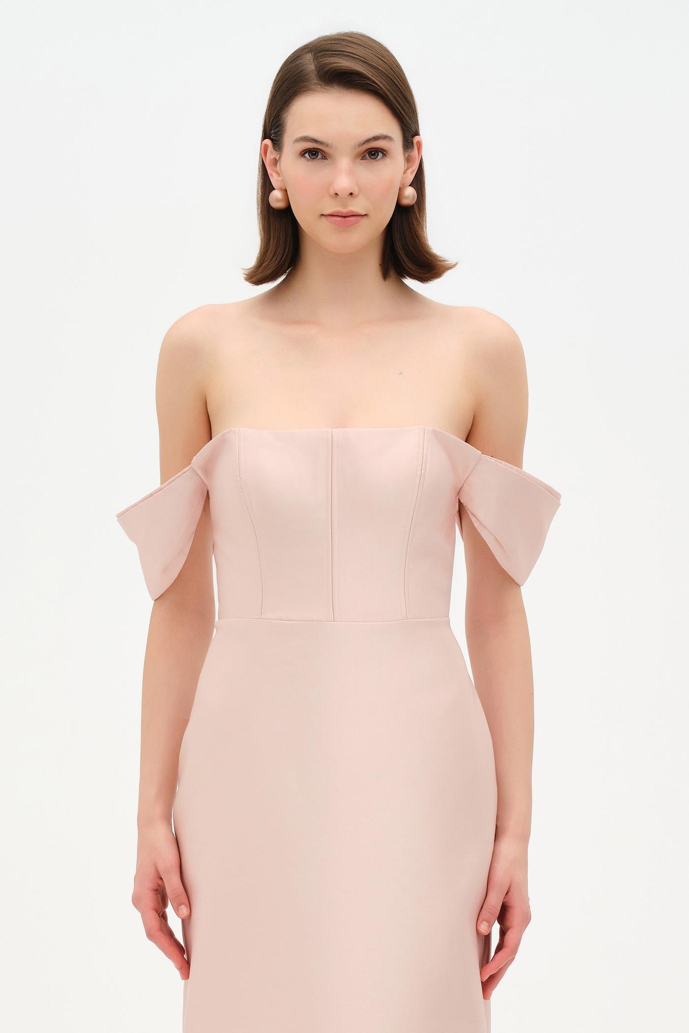Strapless Off-the-Shoulder Evening Gown - 26054C