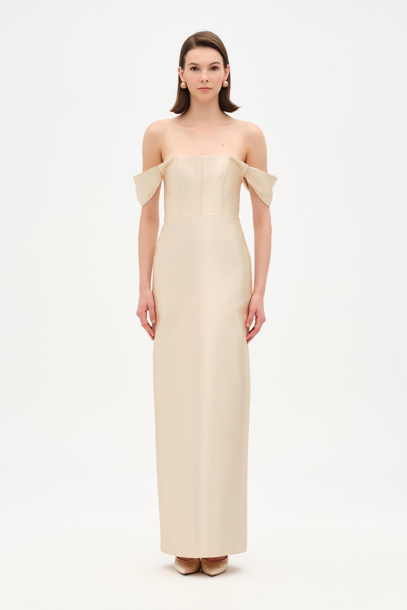 Strapless Off-the-Shoulder Evening Gown - 26054C