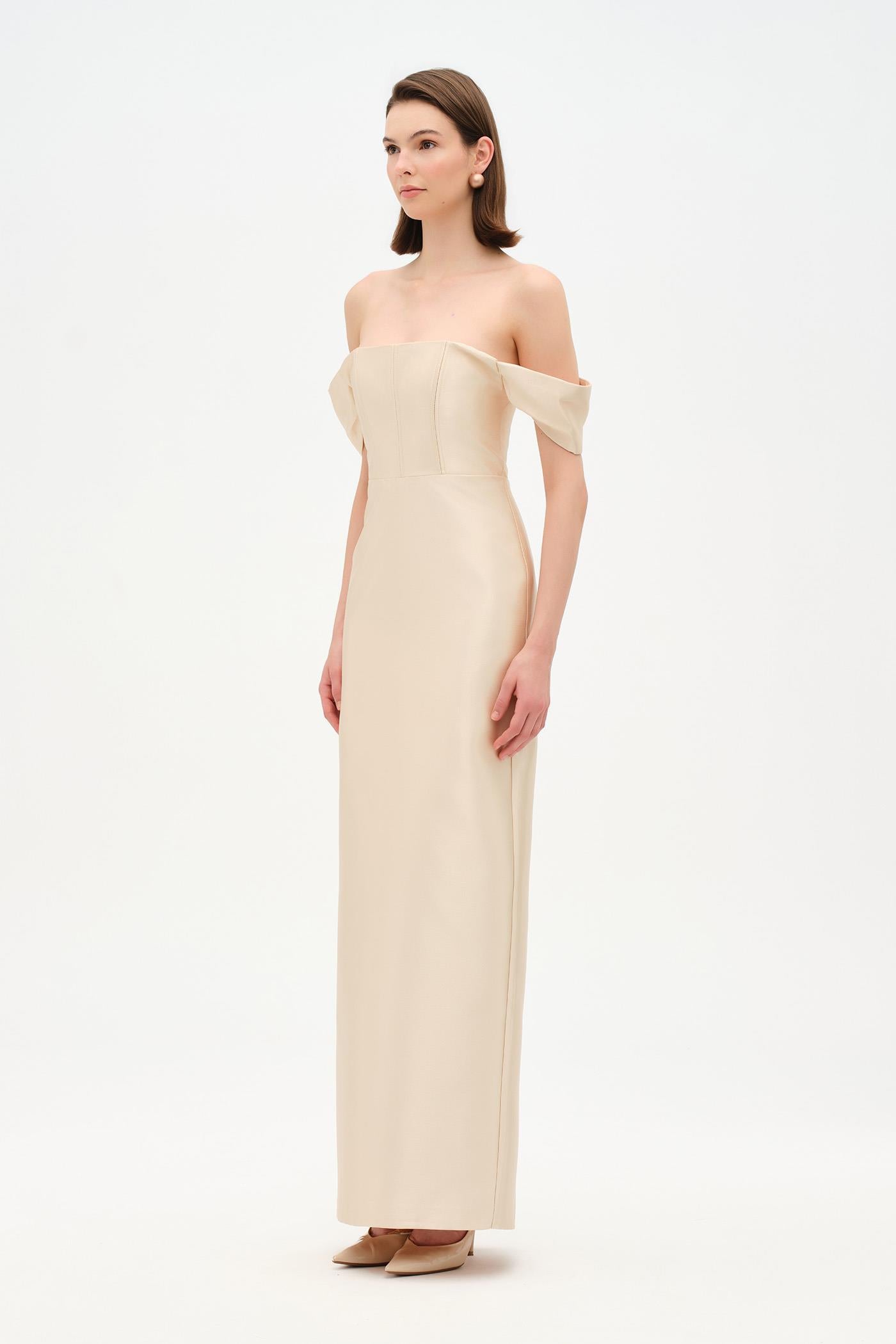 Strapless Off-the-Shoulder Evening Gown - 26054C