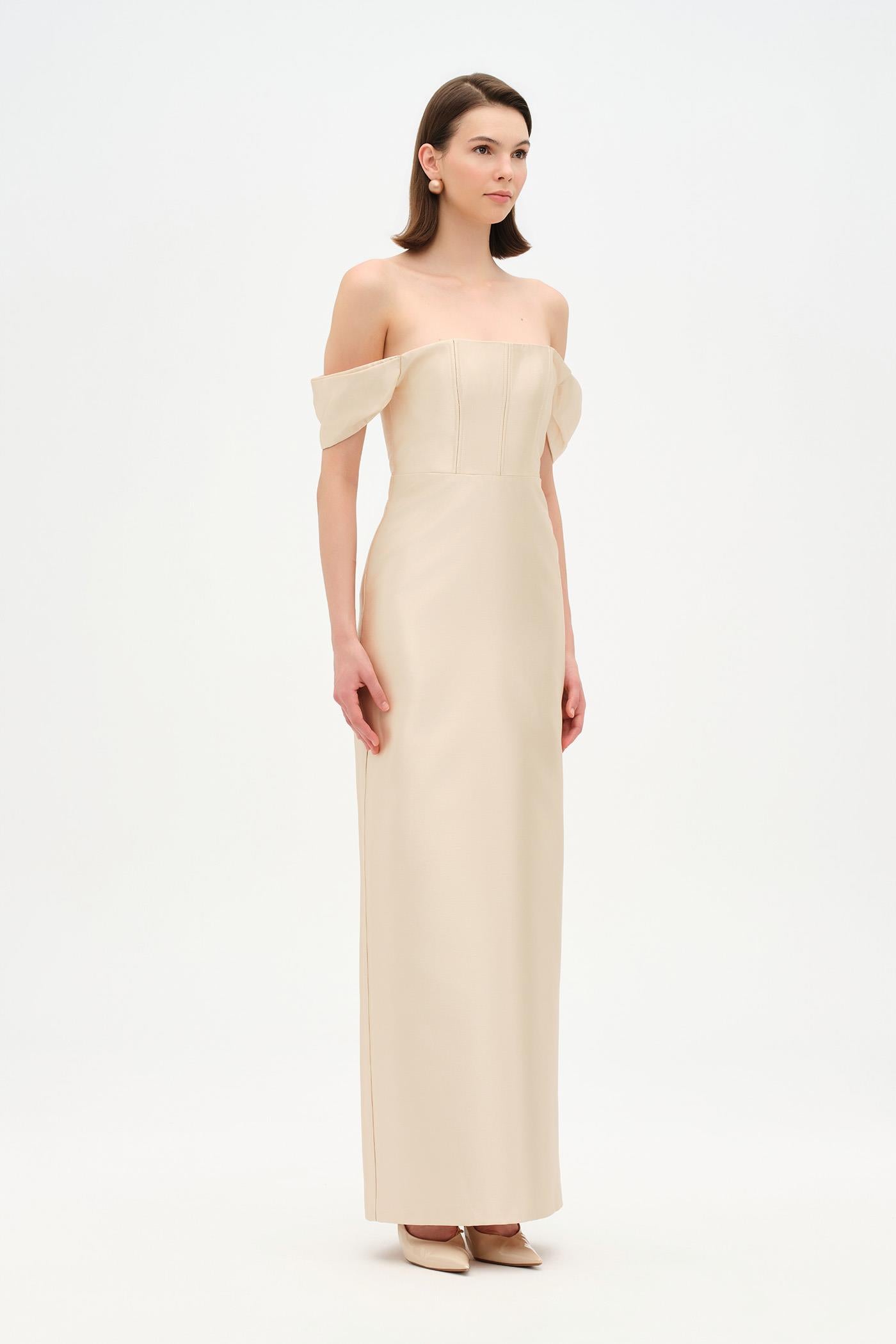 Strapless Off-the-Shoulder Evening Gown - 26054C