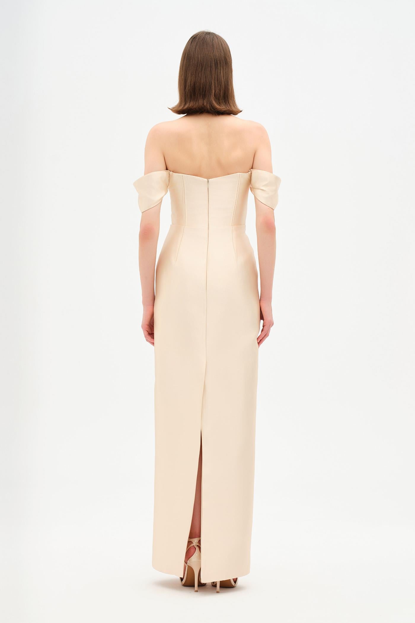 Strapless Off-the-Shoulder Evening Gown - 26054C