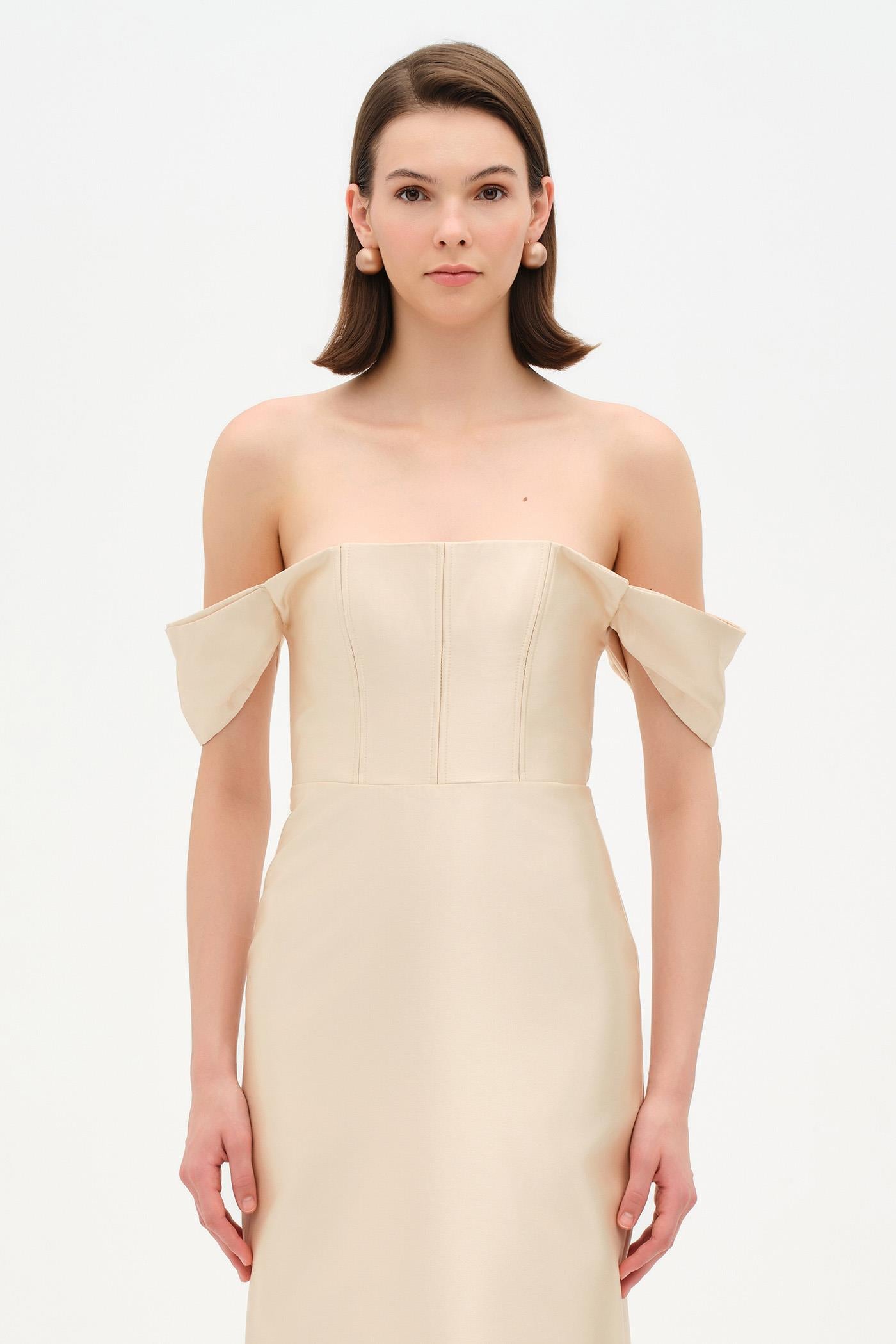 Strapless Off-the-Shoulder Evening Gown - 26054C
