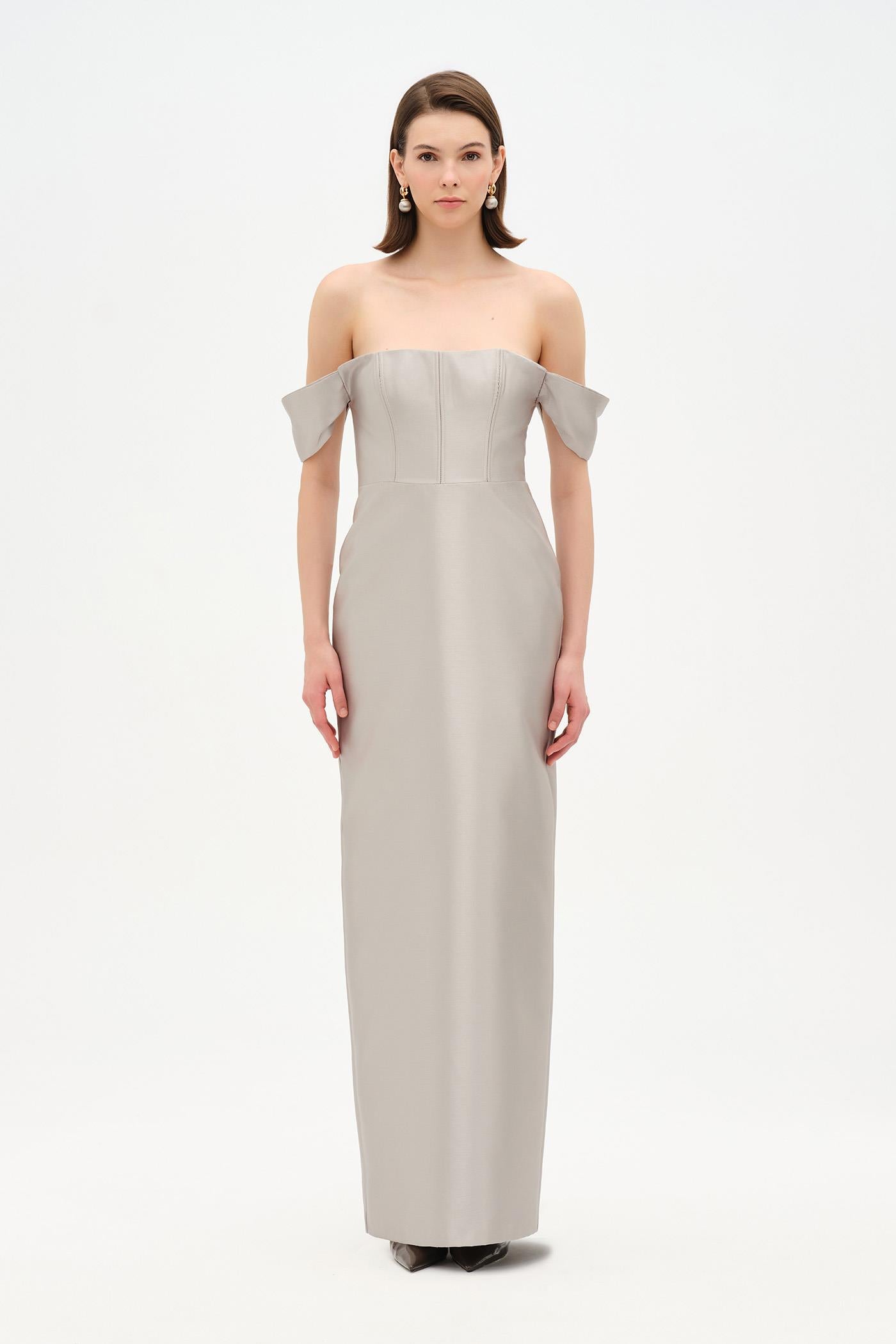 Strapless Off-the-Shoulder Evening Gown - 26054C