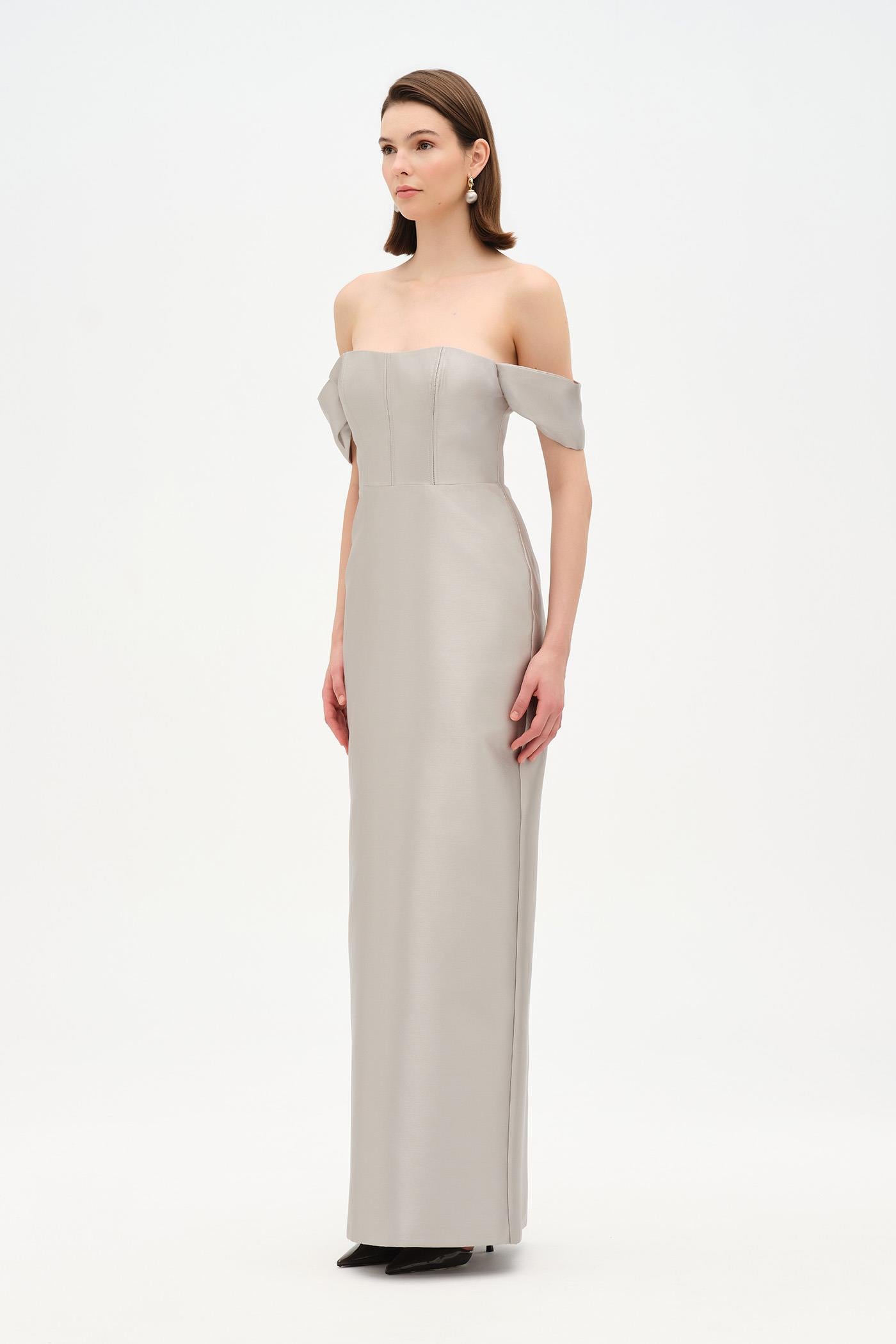 Strapless Off-the-Shoulder Evening Gown - 26054C