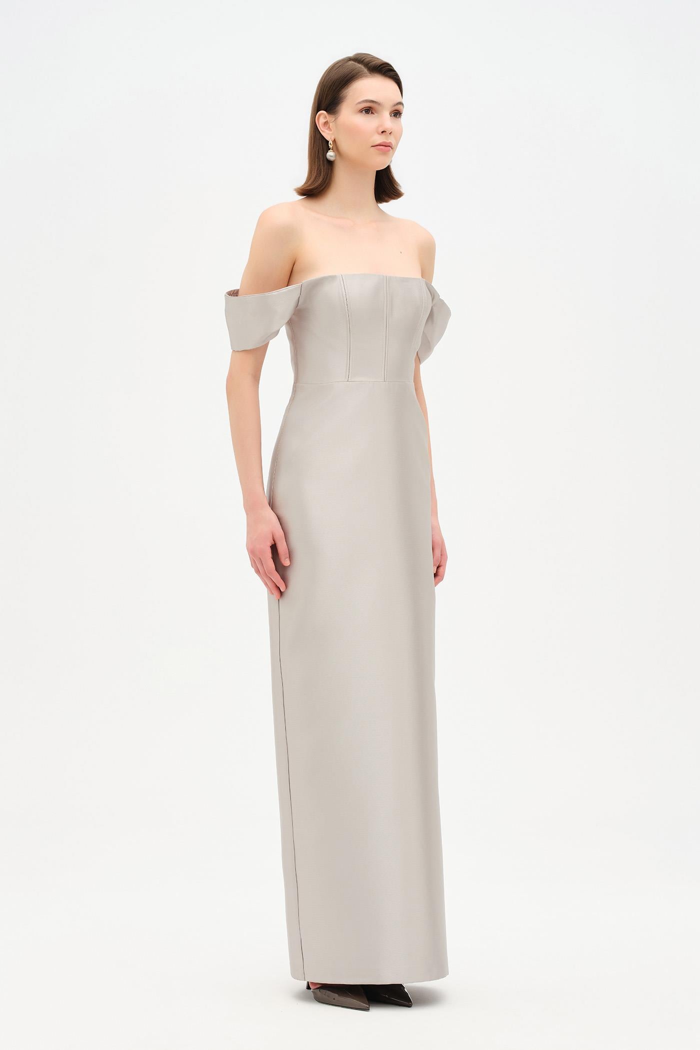 Strapless Off-the-Shoulder Evening Gown - 26054C
