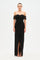 Ön Yırtmaç Detaylı Göğüs Drapeli Straplez Abiye Elbise - 26119C