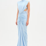 Belde Yoğunlaşan Drape Detaylı Abiye Elbise - 26191C