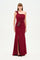 Tek Omuz Bel Drape Çiçek Detaylı Abiye Elbise - 26205C