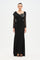 Dantelli Uzun Kollu Drape Abiye Elbise-26207C