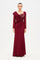 Dantelli Uzun Kollu Drape Abiye Elbise-26207C