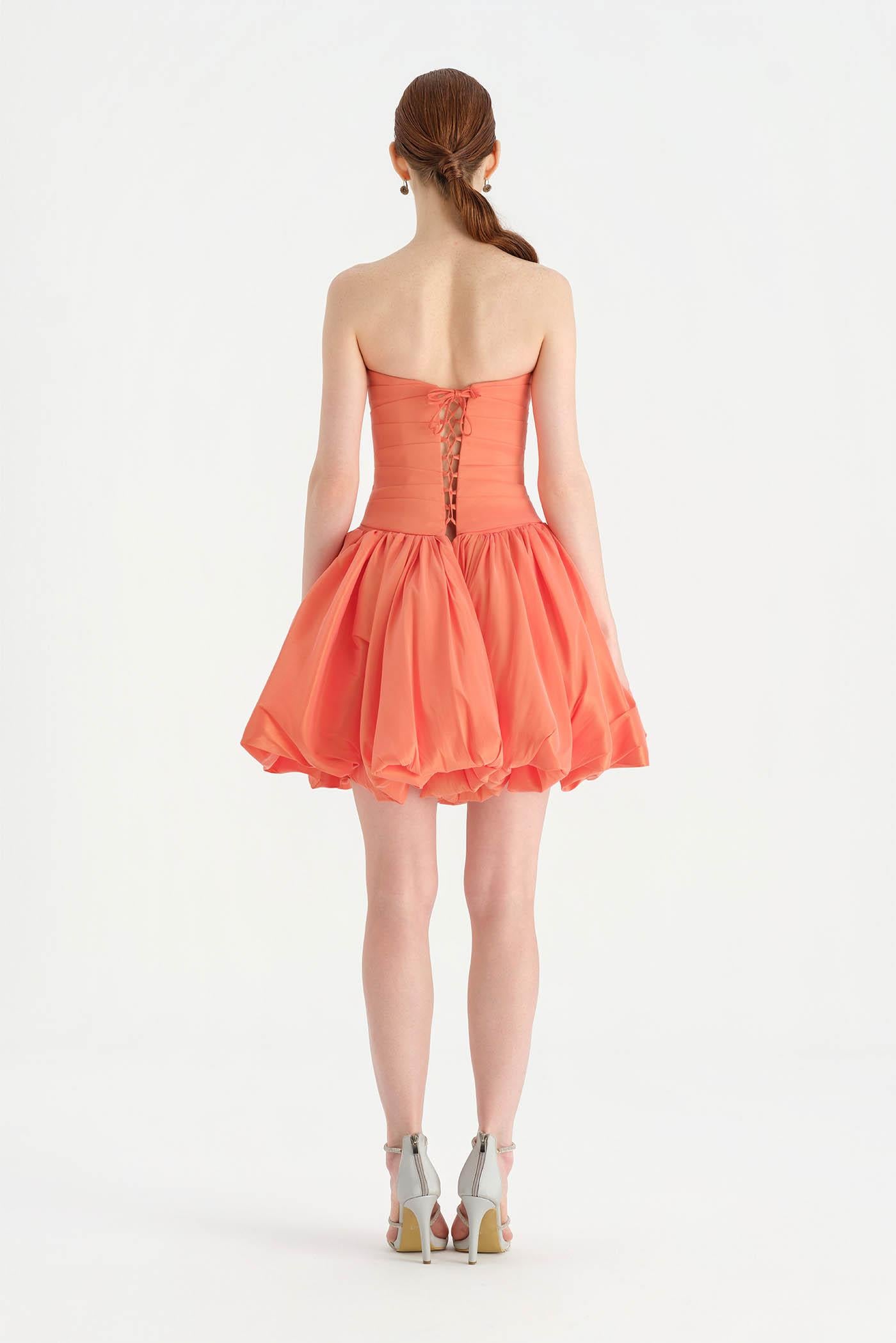 Çiçekli Mini Abiye Elbise - 26004C