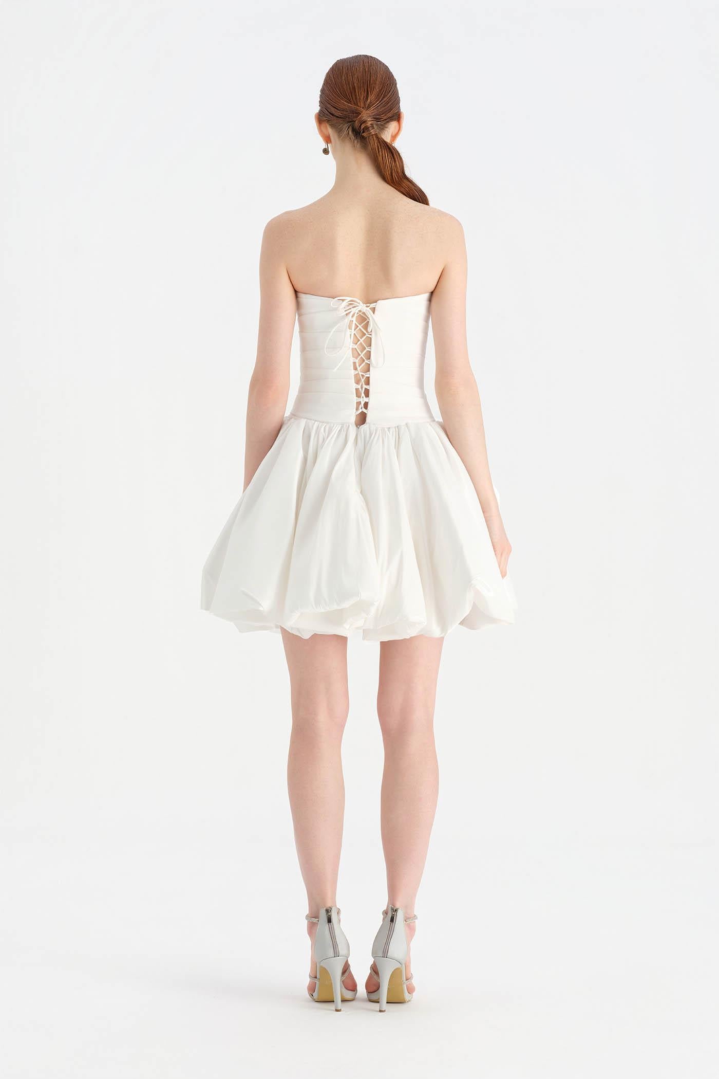 Çiçekli Mini Abiye Elbise - 26004C