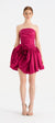 Çiçek Detaylı Mini Abiye Elbise -26004C - FUŞYA