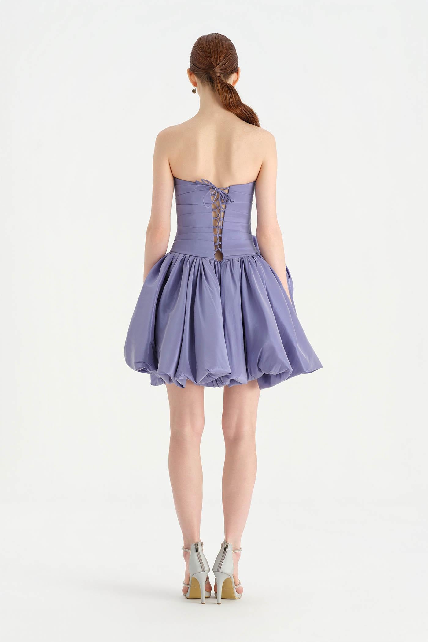 Çiçekli Mini Abiye Elbise - 26004C