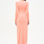 Draped Evening Dress with Deep Neckline - 26096C