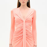 Draped Evening Dress with Deep Neckline - 26096C