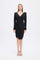Drapeli Taşlı V Yaka Mini Abiye Elbise - 1017C