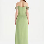 Düşük Omuzlu Yırtmaçlı Taş İşlemeli Abiye Elbise - 26063C