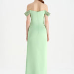 Düşük Omuzlu Yırtmaçlı Taş İşlemeli Abiye Elbise - 26063C