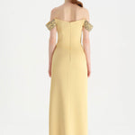 Düşük Omuzlu Yırtmaçlı Taş İşlemeli Abiye Elbise - 26063C